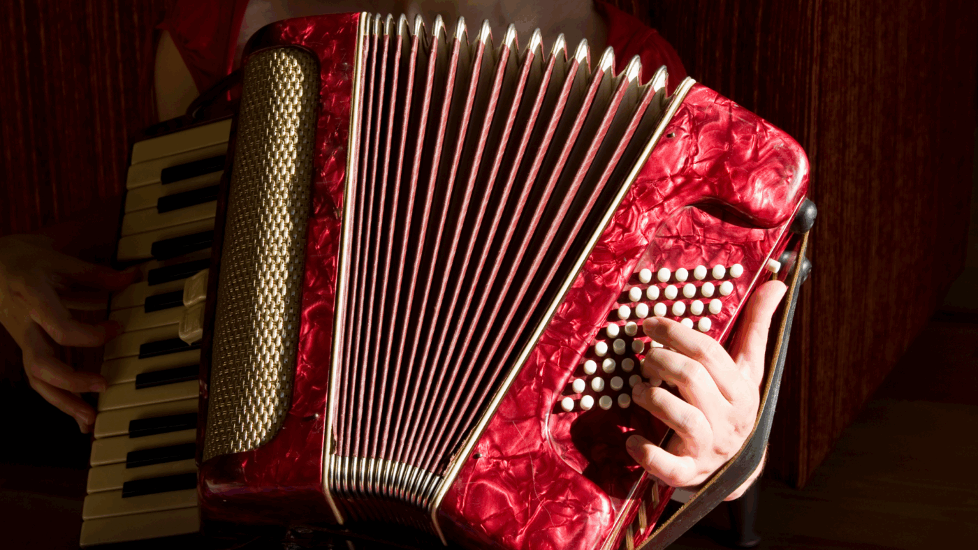 Homem tocando acordeon